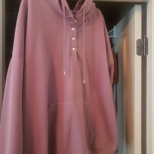 Purple Hoodie with Button Detail